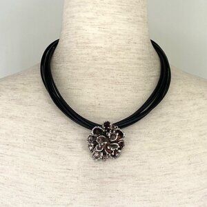 VTG Bat-Ami Sterling Silver 3 Dimensional Electroform Flower Pendant Necklace